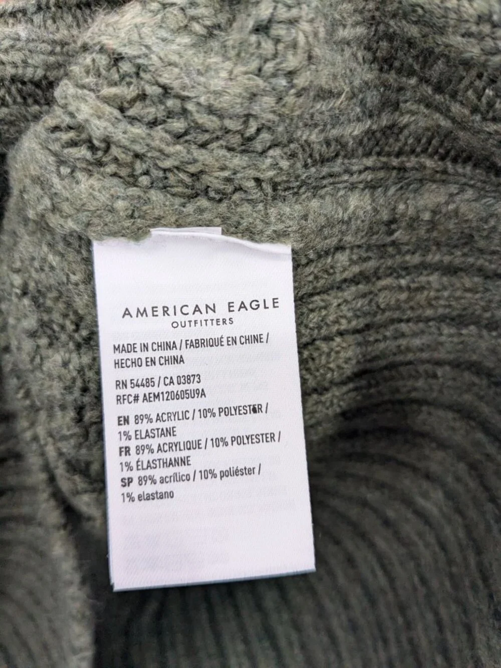 American Eagle Mock Sweater Pullover Cable Knit Mixed Stitch Academia XSmall